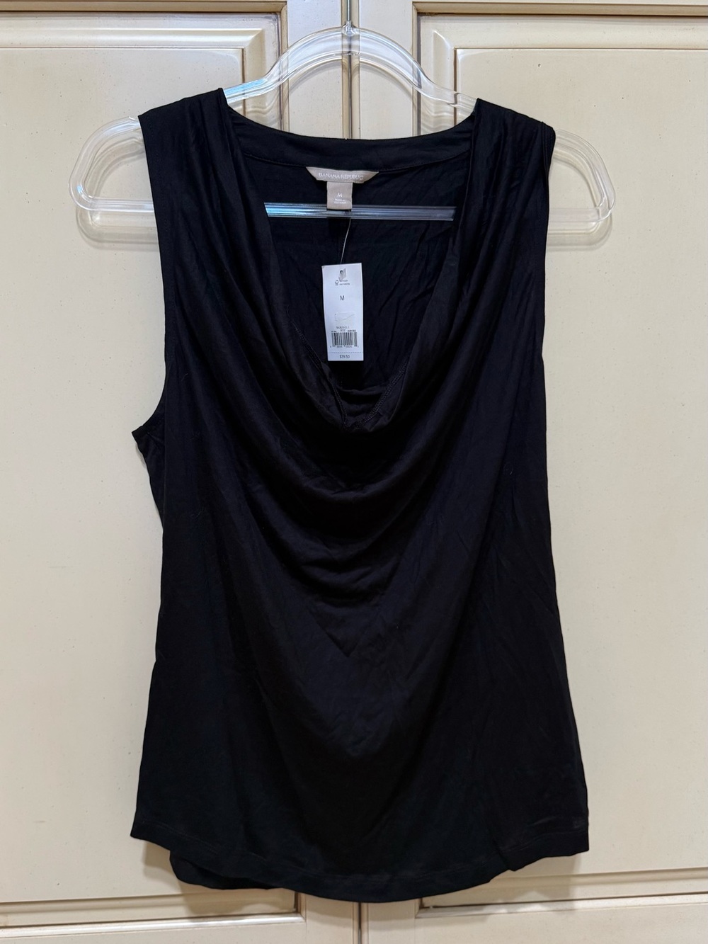 Banana Republic Black Draped Cowl Neck Sleeveless Camisole